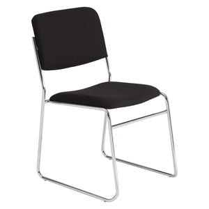 Fabric Padded Signature Stack Chair-Chairs-Ebony Black-