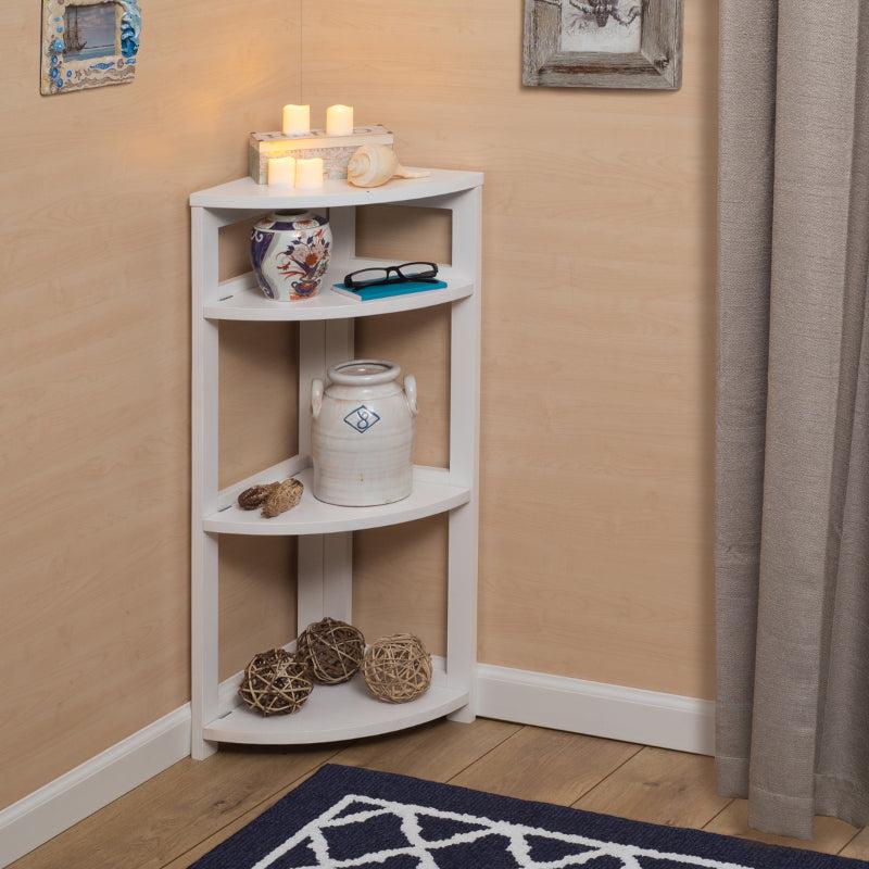 Flip Flop 3-Shelf Corner Folding Bookcase, 12" W x 12" D x 34" H