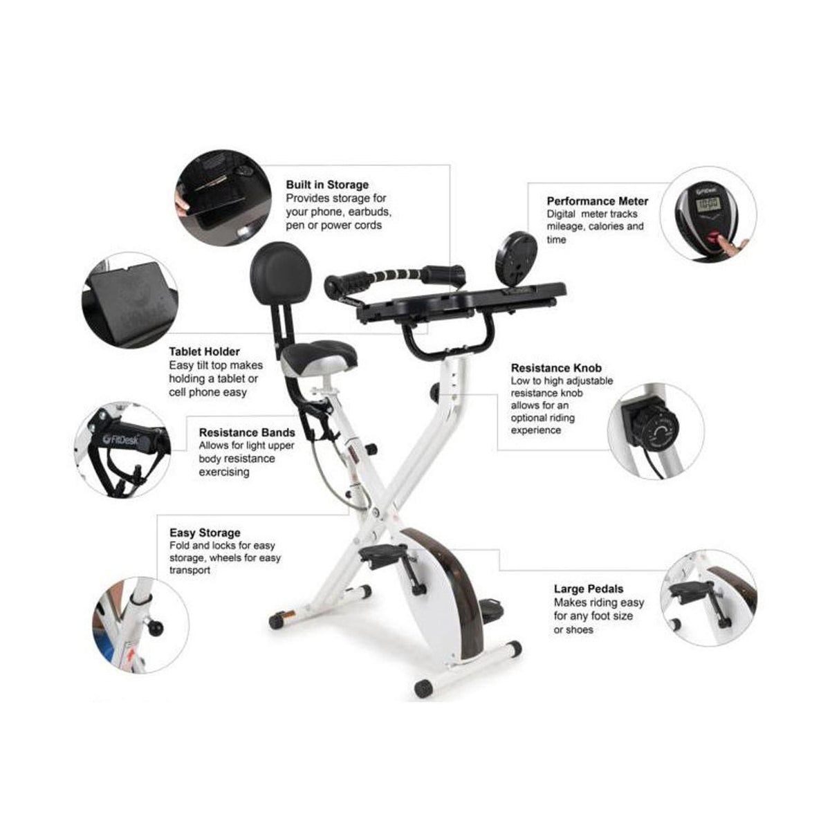 Exercise bike with online a desk