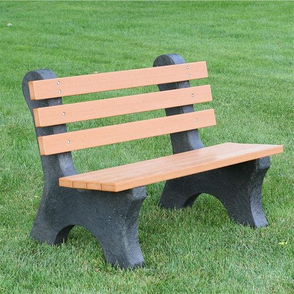 Frog Furnishings Comfort Park Avenue Resinwood Outdoor Bench, 4 Ft. Long