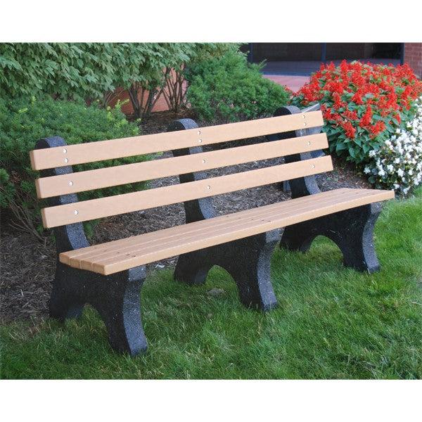 Frog Furnishings Comfort Park Avenue Resinwood Outdoor Bench, 6 Ft. Long