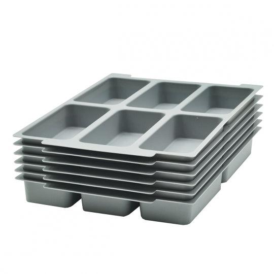 Gratnells Plastic Tray Insert, 6 Section, for Shallow Trays, Pack of 6, FREE SHIPPING