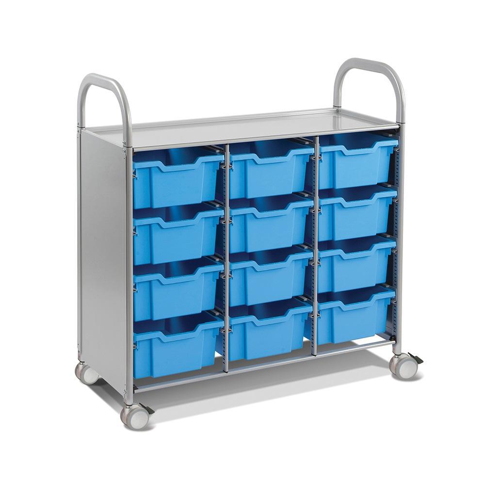 Callero Plus Treble Cart In Silver With 12 Deep Trays, FREE SHIPPING