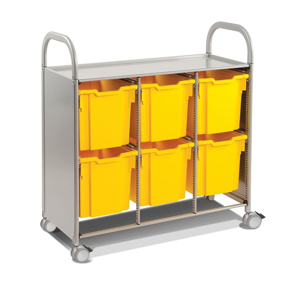 Callero Plus Treble Cart In Silver With 6 Jumbo Trays, FREE SHIPPING