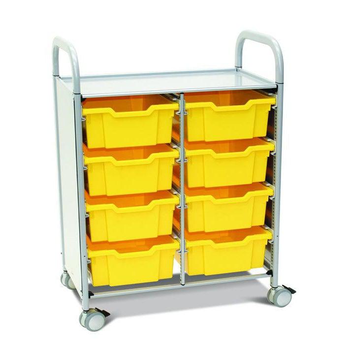 Callero Plus Double Cart In Silver With 8 Deep Trays, FREE SHIPPING