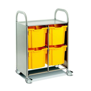 Callero Plus Double Cart In Silver With 4 Jumbo Trays, FREE SHIPPING