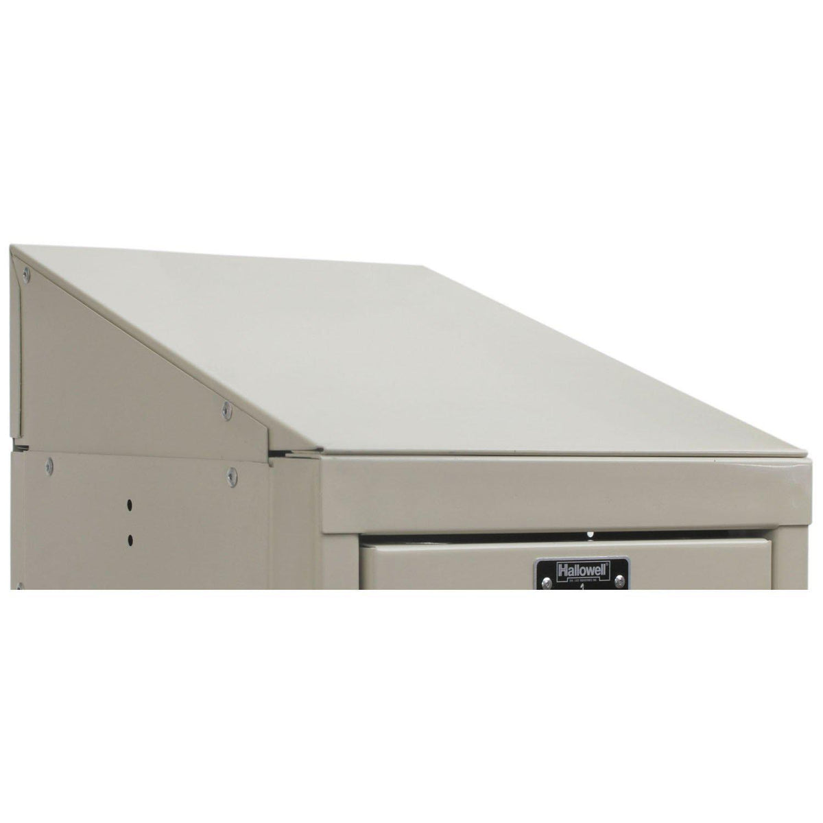 Hallowell Slope Top End Closure-Lockers-12"D x 4"H-Parchment-