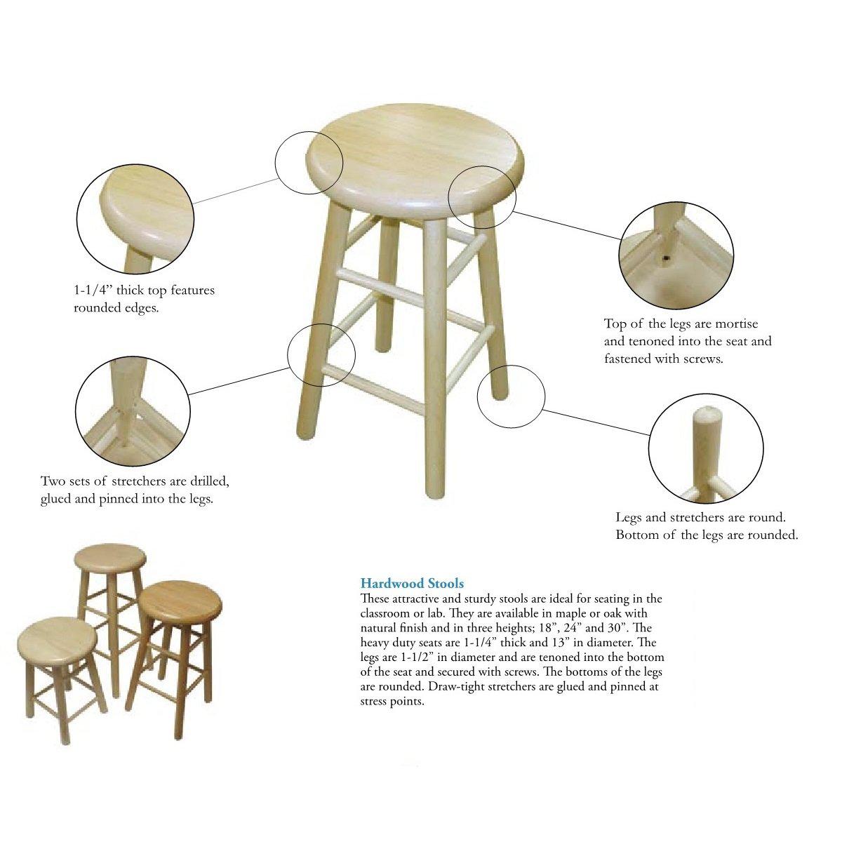 Solid oak online stool