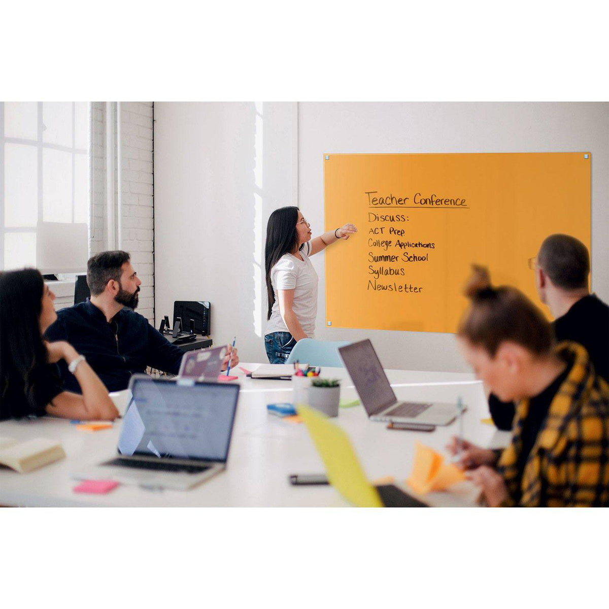 Harmony Glassboard, Magnetic, Square Corners, 4' H x 4' W