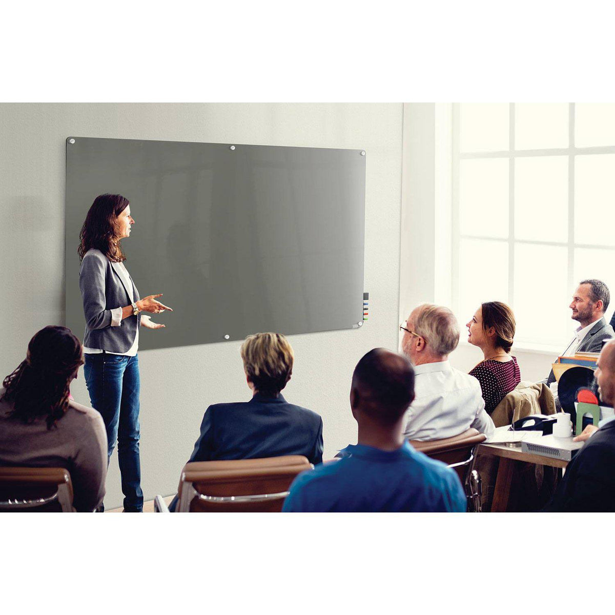 Harmony Glassboard, Non-Magnetic, Radius Corners, 2' H x 3' W