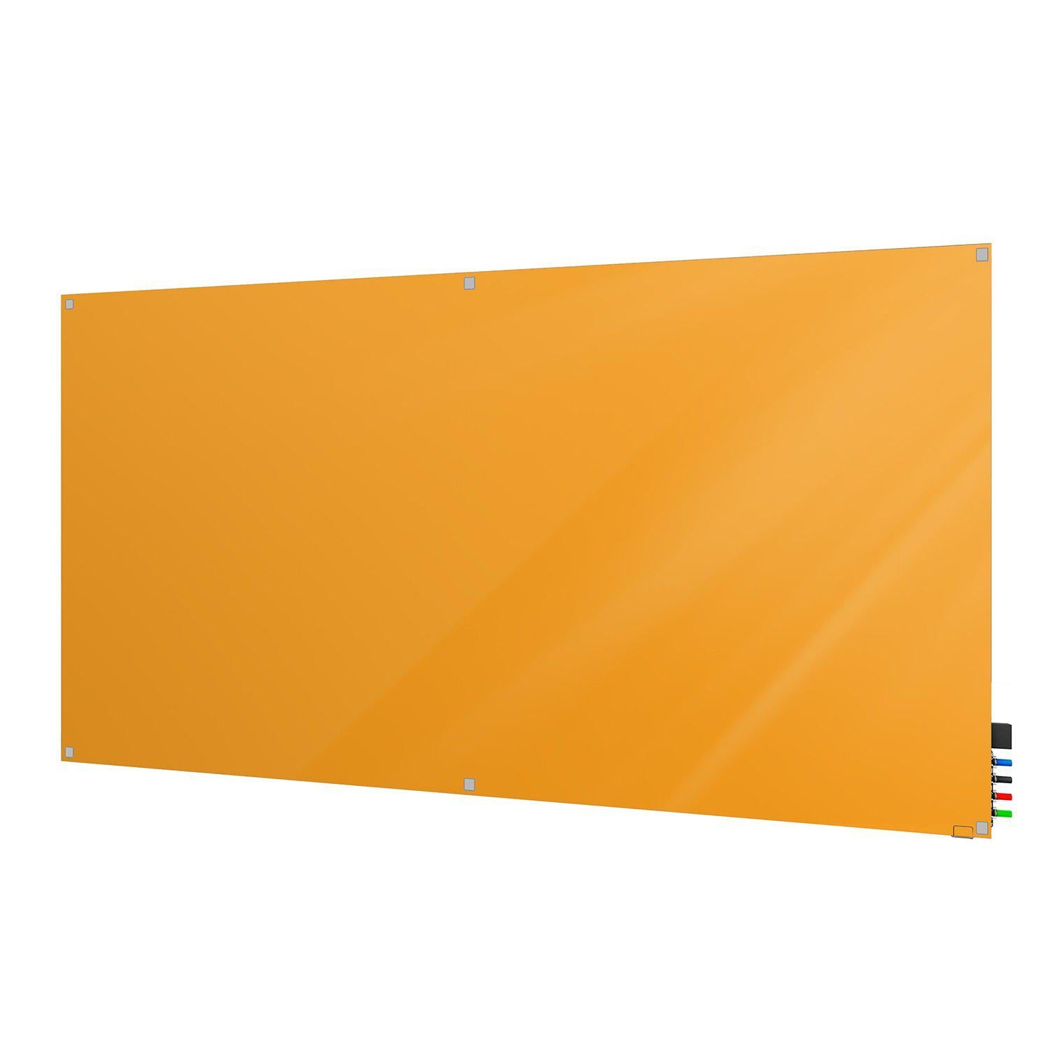 Harmony Glassboard, Non-Magnetic, Square Corners, 4' H x 5' W