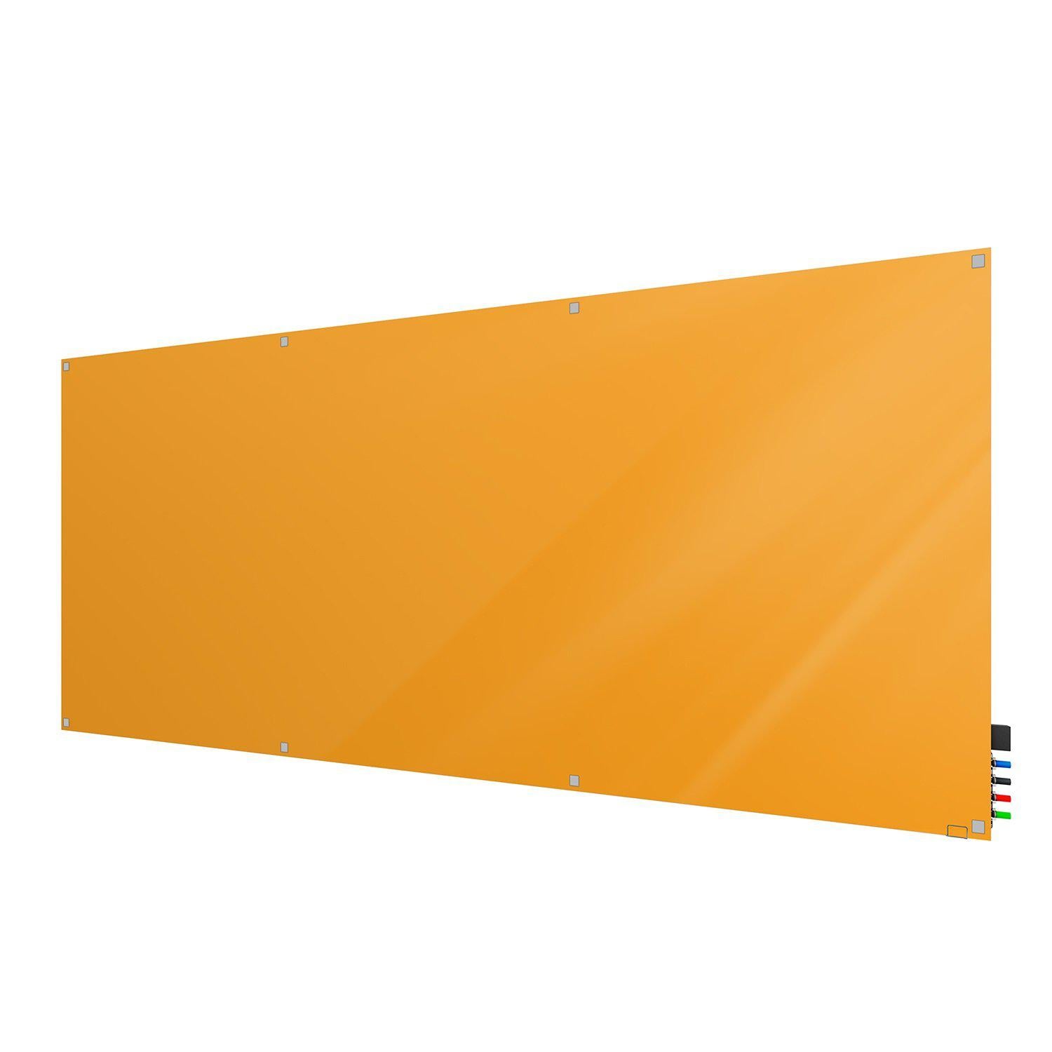 Harmony Glassboard, Non-Magnetic, Square Corners, 4' H x 10' W