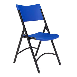 Heavy Duty Plastic Folding Chair (Carton of 4)-Chairs-Blue Plastic/Black Frame-