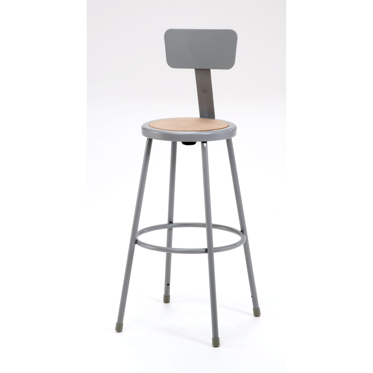 Heavy Duty Steel Stool With Backrest-Stools-30"-Black-