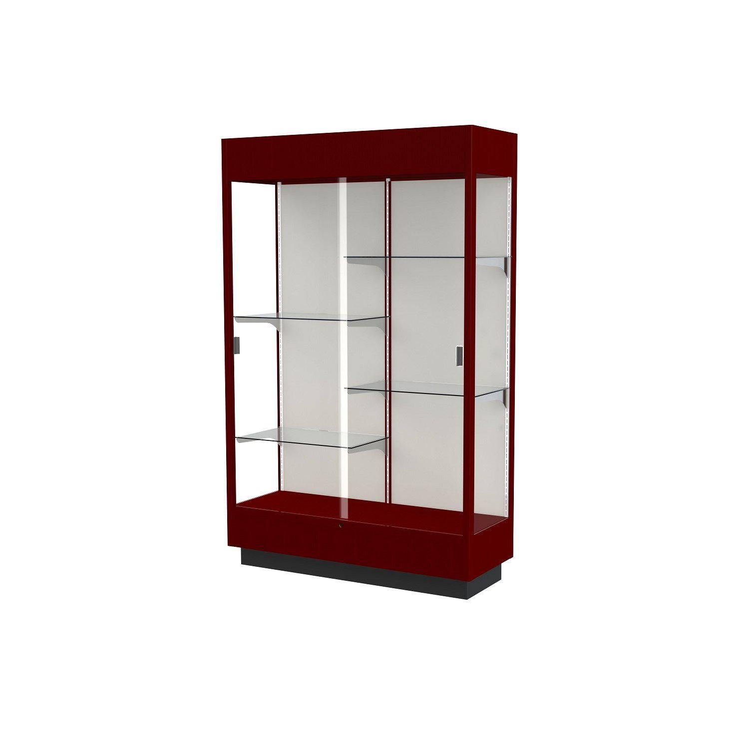 Heritage Series Lighted Floor Display Case with Hardwood Finish, 48"W x 76"H x 18"D