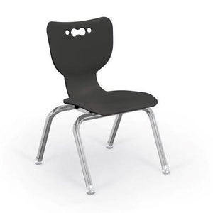 Hierarchy 4-Leg School Chair, Chrome Frame, 5 Pack-Chairs-12"-Black-