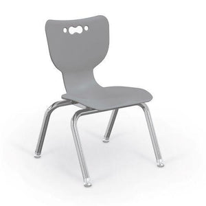 Hierarchy 4-Leg School Chair, Chrome Frame, 5 Pack-Chairs-12"-Grey-