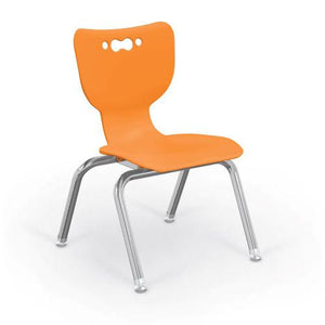 Hierarchy 4-Leg School Chair, Chrome Frame, 5 Pack-Chairs-12"-Orange-