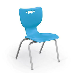 Hierarchy 4-Leg School Chair, Chrome Frame, 5 Pack-Chairs-14"-Blue-