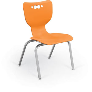 Hierarchy 4-Leg School Chair, Chrome Frame, 5 Pack-Chairs-14"-Orange-
