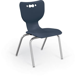 Hierarchy 4-Leg School Chair, Chrome Frame, 5 Pack-Chairs-16"-Navy-