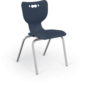 Hierarchy 4-Leg School Chair, Chrome Frame, 5 Pack-Chairs-18"-Navy-