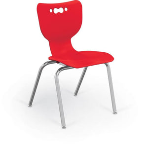 Hierarchy 4-Leg School Chair, Chrome Frame, 5 Pack-Chairs-18"-Red-