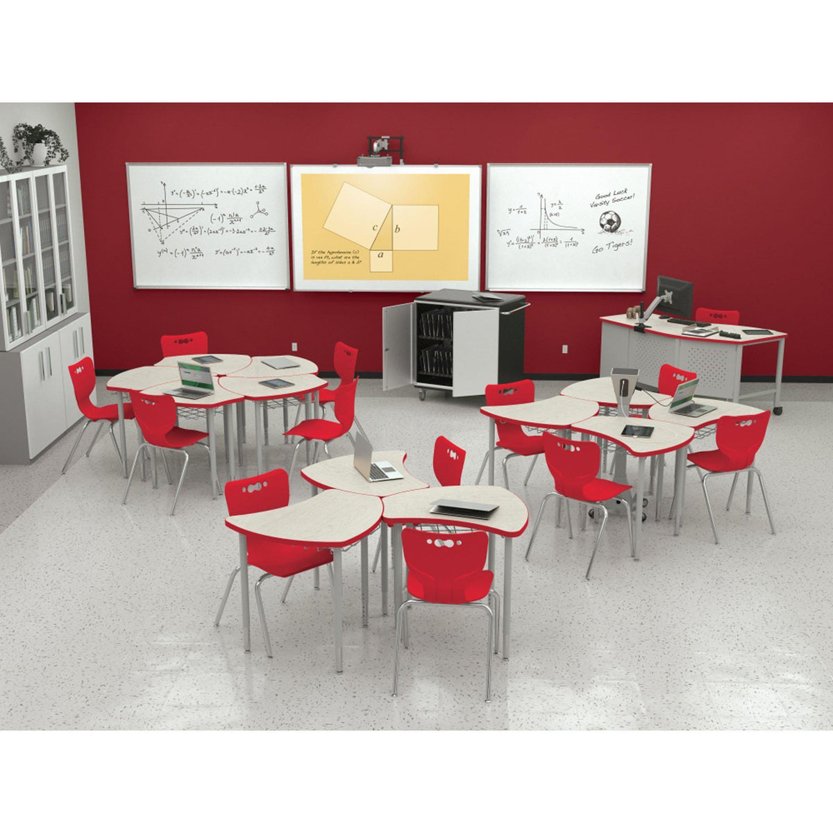 Hierarchy 4-Leg School Chair, Chrome Frame, 5 Pack-Chairs-