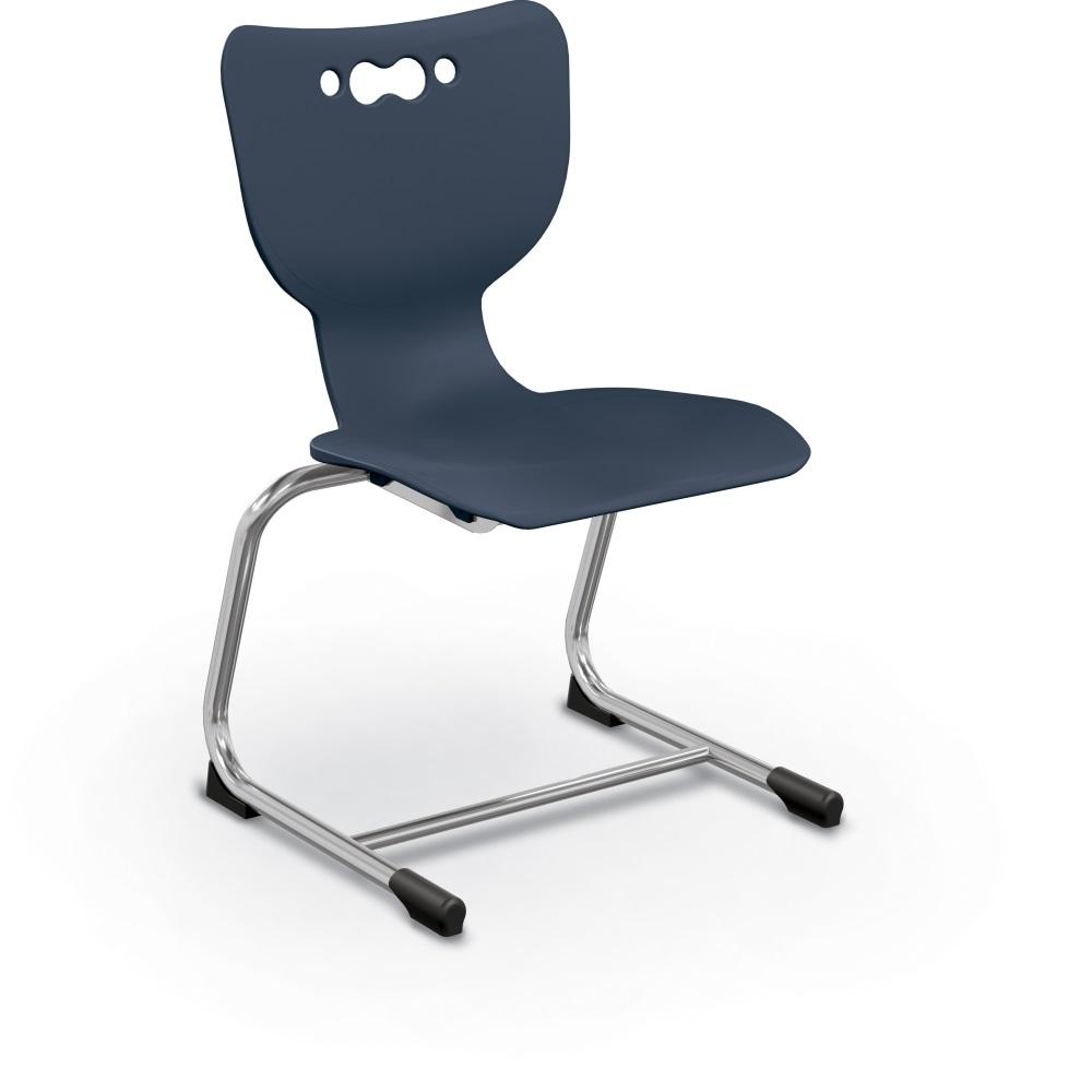 Hierarchy Cantilever School Chair, Chrome Frame, 5 Pack-Chairs-14"-Navy-
