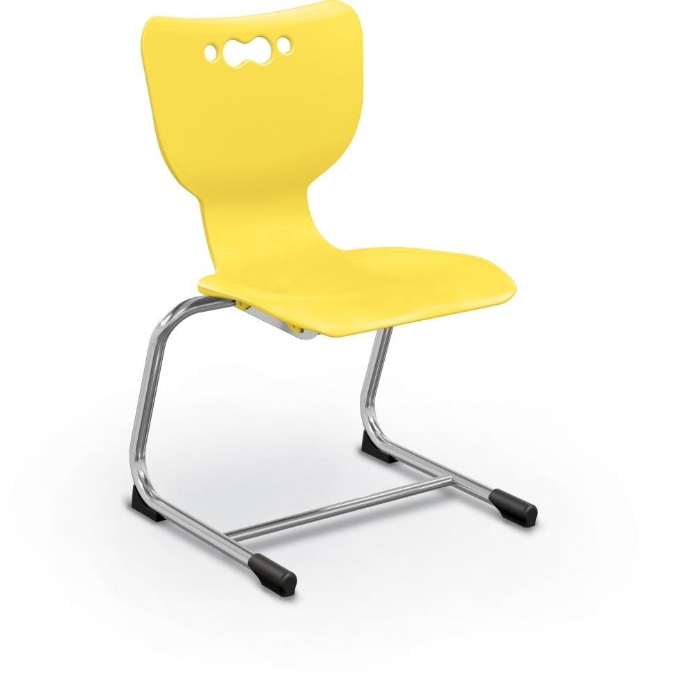 Hierarchy Cantilever School Chair, Chrome Frame, 5 Pack-Chairs-14"-Yellow-