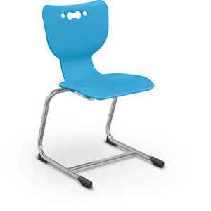 Hierarchy Cantilever School Chair, Chrome Frame, 5 Pack-Chairs-18"-Blue-