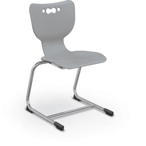 Hierarchy Cantilever School Chair, Chrome Frame, 5 Pack-Chairs-18"-Grey-