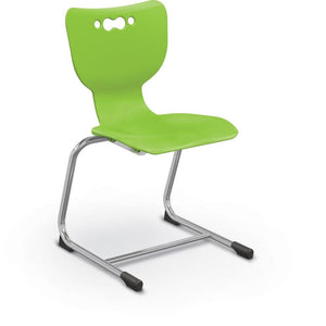 Hierarchy Cantilever School Chair, Chrome Frame, 5 Pack-Chairs-18"-Lime-