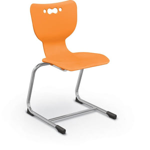 Hierarchy Cantilever School Chair, Chrome Frame, 5 Pack-Chairs-18"-Orange-