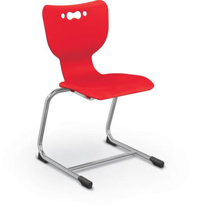 Hierarchy Cantilever School Chair, Chrome Frame, 5 Pack-Chairs-18"-Red-