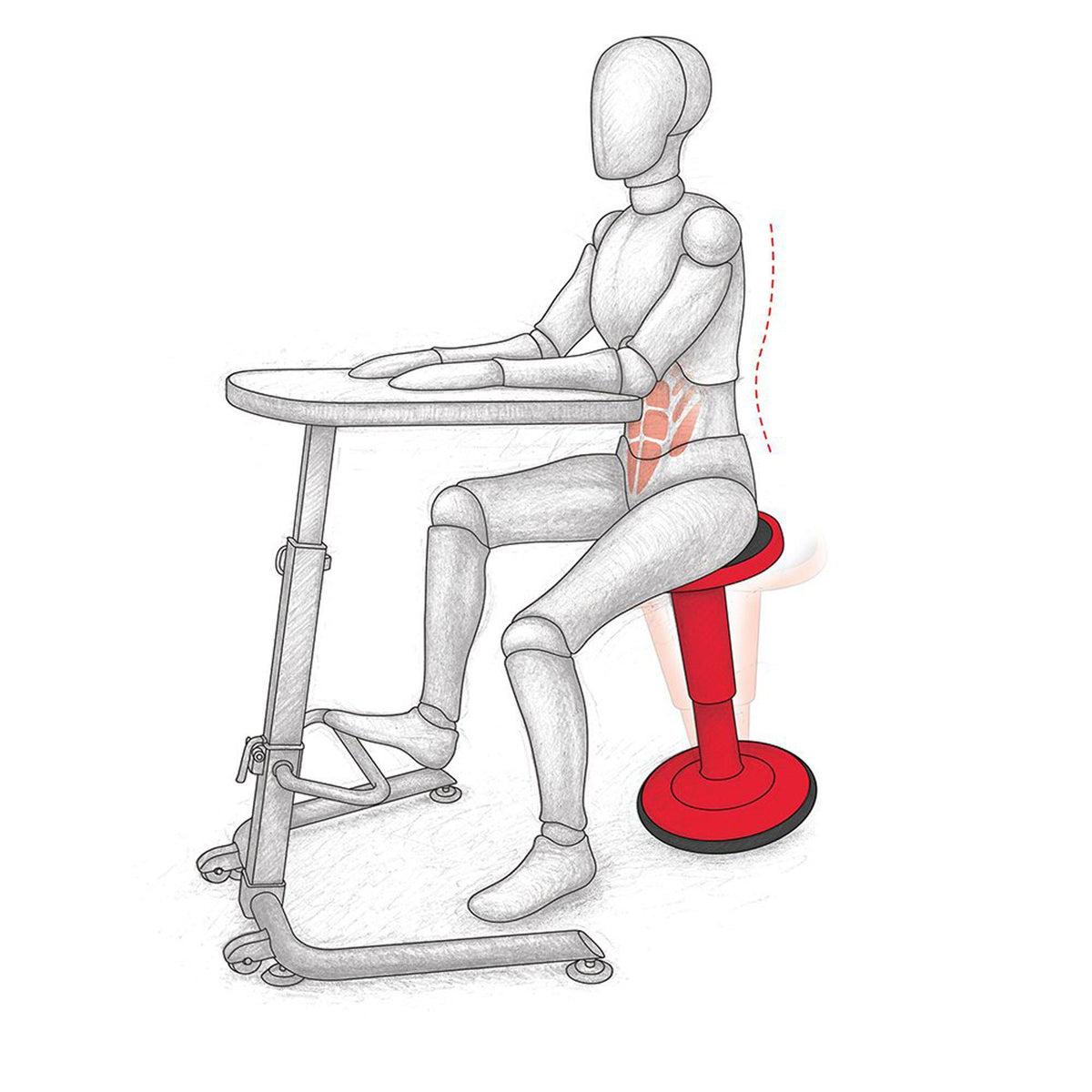 Hierarchy Grow Height Adjustable Wobble Stool-Stools-