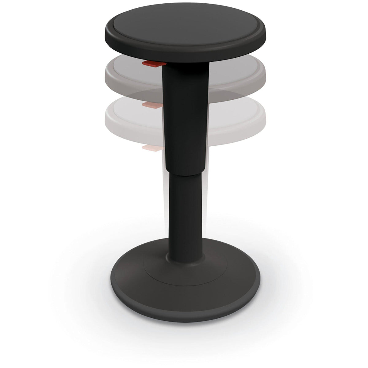 Hierarchy Grow Height Adjustable Wobble Stool-Stools-Short Stool 14" - 18"-Black-