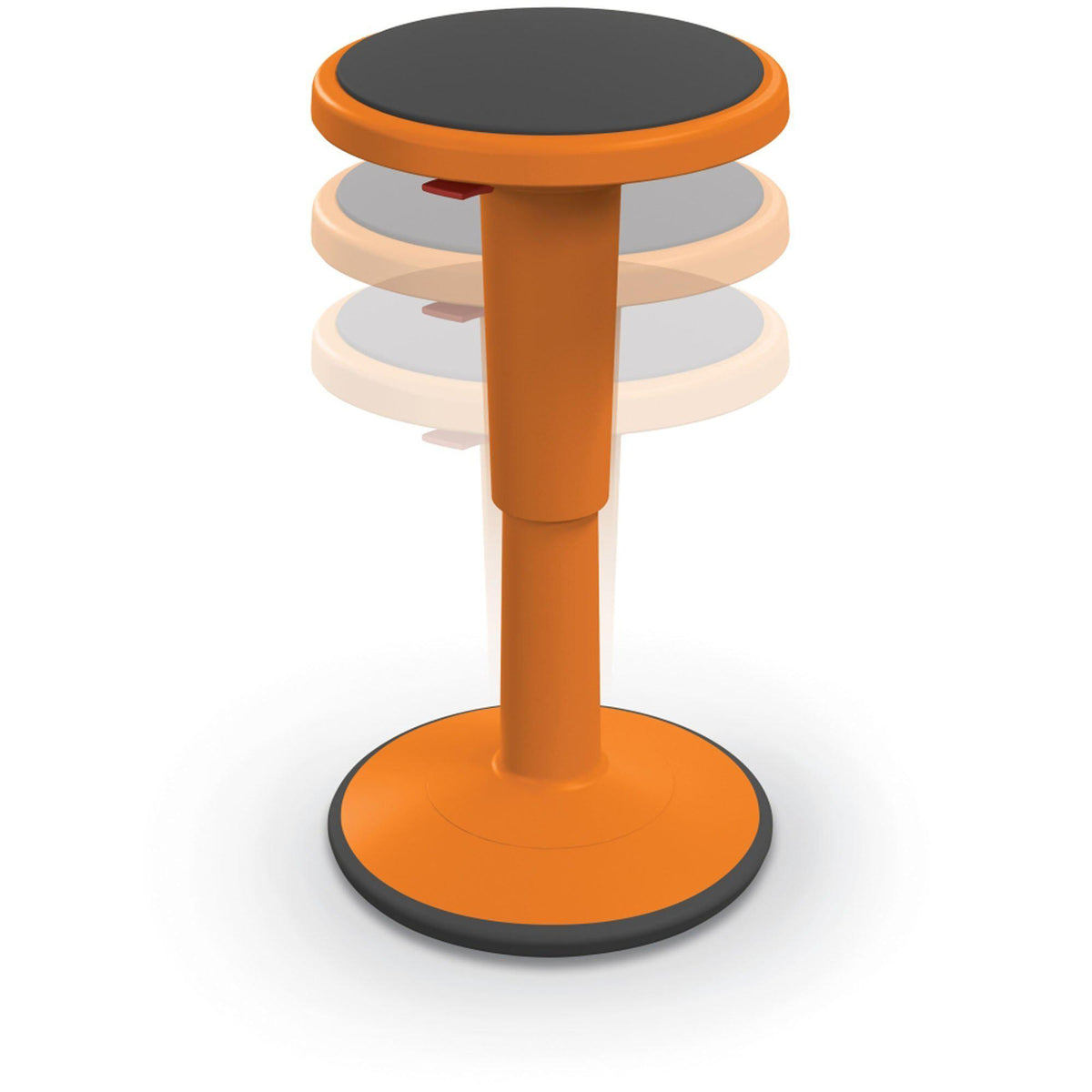 Hierarchy Grow Height Adjustable Wobble Stool-Stools-Short Stool 14" - 18"-Orange-