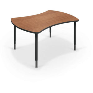 Hierarchy Quad Desk and Table-Desks-Large-Amber Cherry with Black Edgeband-Black