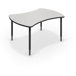 Hierarchy Quad Desk and Table-Desks-Large-Grey Nebula with Black Edgeband-Black