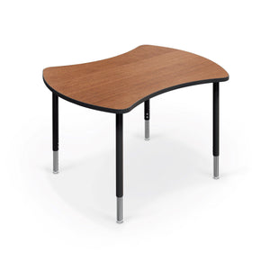 Hierarchy Quad Desk and Table-Desks-Small-Amber Cherry with Black Edgeband-Black