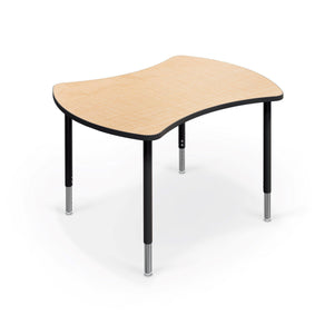 Hierarchy Quad Desk and Table-Desks-Small-Fusion Maple with Black Edgeband-Black