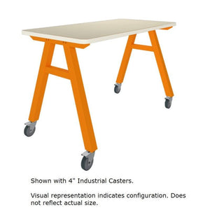 A-Frame Series Mobile Table, High Pressure Laminate Top, 48" W x 30" D x 30" H