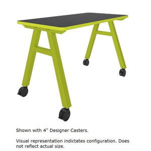 A-Frame Series Mobile Table, High Pressure Laminate Top, 60" W x 36" D x 30" H