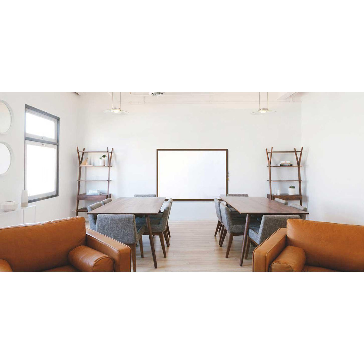 Impression Wood Framed Magnetic Porcelain Whiteboard, 4' H x 4' W