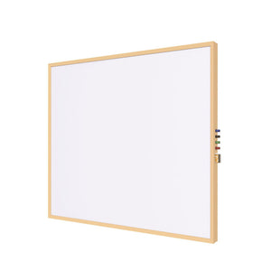 Impression Wood Framed Magnetic Porcelain Whiteboard, 4' H x 4' W