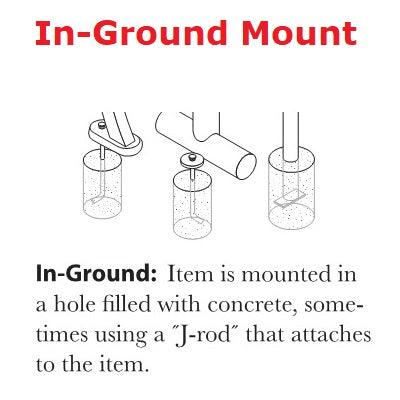 4’ Slatted Bench Without Back, In Ground Mount