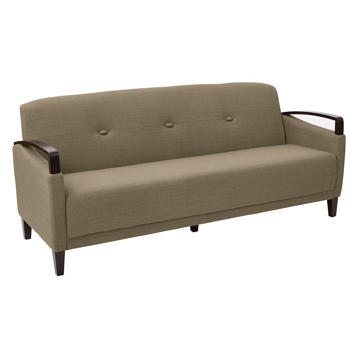 Main Street Sofa with Espresso Finish and 2-Tone Upholstery