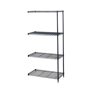 Industrial Wire Shelving Add-On Unit, 48 x 18"-Storage Cabinets & Shelving-Black-