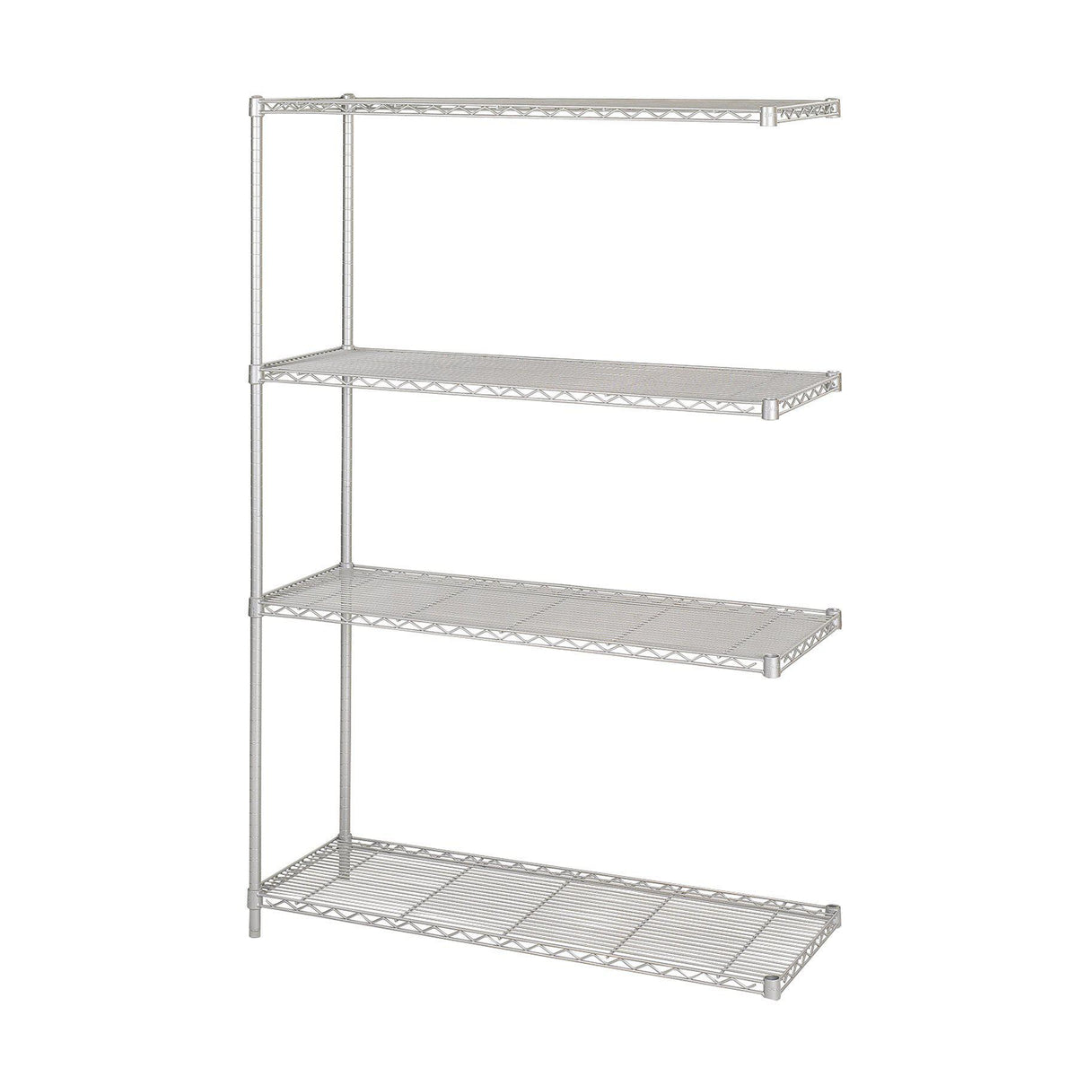 Industrial Wire Shelving Add-On Unit, 48 x 18"-Storage Cabinets & Shelving-Metallic Gray-